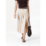 Reserved Midi suknja s pojasom - bež | shoptok.hr