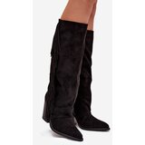 Boto Women's Cowboy Boots With Fringes On A Heel Black Tivara | Shoptok.si