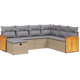  7-dijelni set vrtnih sofa s jastucima bež od poliratana | shoptok.hr