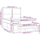  s oprugama i madracem svjetlosivi 140x190 cm od tkanine | shoptok.hr