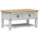  Stolić za kavu s ladicama Bijelo 85 x 50 x 45 cm Čvrsto borovo drvo - Bijelo | shoptok.hr