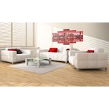  Slika - Red glow over New York - 5 pieces 200x100 | shoptok.hr