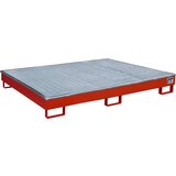 eurokraft pro Regalna talna kadica z vstavkom iz PE, z rešetko, 240 l, DxŠxV 1765 x 1315 x 255 mm, rdeče barve | Shoptok.si