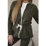 Kesi Women's cotton set with stripe and welts khaki | Shoptok.si