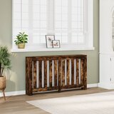 vidaXL Pokrov za radiator dimljen hrast 149x20x82 cm inženirski les cene