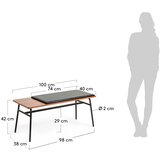 Kave Home Crna/smeđa klupa od imitacije kože Carabel – | shoptok.hr