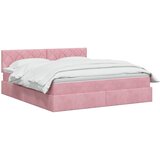  Krevet s od storage s uzglavljem Ružičasta 140 x 200 cm Baršun | shoptok.hr