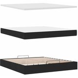  Otomanski krevet s madracem crni 160x200cm od tkanine | shoptok.hr