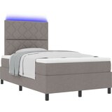 vidaXL Postelja z vzmetnico in LED svetlobo Taupe 120x190 cm Tkanina, (22084063) | Shoptok.si