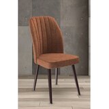 Hanah home set trpezarijskih stolica Platinum 6 kom, terakota tkanina Jerry, braon metalne noge | Eponuda.com