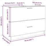 Ormarić za umivaonik smeđa boja hrasta 78 x 37 x 59 cm drveni | shoptok.hr