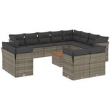 Maison Chic Seti vrtnega pohištva - Vrtna garnitura - Vrtni pohištvo set 13-delna z blazinami siv poli ratan, (21810324) | Shoptok.si