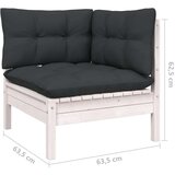  Vrtna sedežna garnitura 12-delna z blazinami bela borovina, (20760204) | Shoptok.si