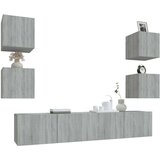  6-dijelni set TV ormarića sivog sonome konstruirano drvo | shoptok.hr