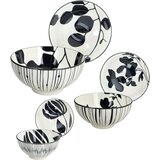 Tognana Set od 3 činije Portata Noir Bloom, Belo-crni u