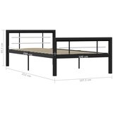  Okvir za krevet crno-bijeli metalni 90 x 200 cm | shoptok.hr