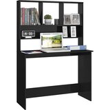  Radni stol s policama visoki sjaj crni 110x45x157 cm iverica | Eponuda.com