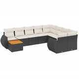  10-dijelni set vrtnih sofa s jastucima crni od poliratana | shoptok.hr