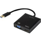 Logilink USB / VGA / HDMI Adapter [1x Muški konektor USB 3.0 tipa A - 1x Ženski konektor VGA, Ženski konektor HDMI] Crna | Eponuda.ba
