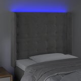  LED uzglavlje svjetlosivo 93 x 16 x 118/128 cm baršunasto | Eponuda.ba