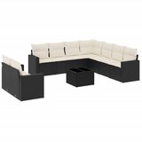  10-dijelni set vrtnih sofa s jastucima crni od poliratana | shoptok.hr