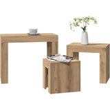  Uklapajući stolići za kavu 3 kom boja hrasta konstruirano drvo | shoptok.hr