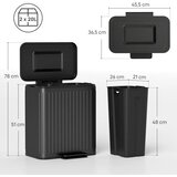  Kanta za kuhinjski otpad 2 x 20 L pretinca učinkovito odvajanje otpada nožna pedala plastika metal crna | shoptok.hr