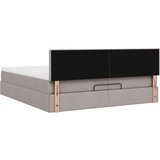 vidaXL Otomanski krevet s madracem smeđesivi 200x200 cm tkanine | shoptok.hr