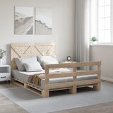 Maison Chic Posteljni okvir - Dvoposteljna postelja - Zakonska postelja z vzglavjem 160x200 cm trdna borovina-J5707, (21759286) | Shoptok.si