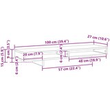  Stalak za Monitor Crna 100 x 27 x 15 cm Konstruirano drvo | shoptok.hr
