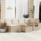 Maison Chic Seti vrtnega pohištva - Vrtna garnitura - Vrtni pohištvo set 7-delna z blazinami bež poli ratan, (21804348) | Shoptok.si