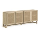 Kave Home komoda od punog mindi drveta i furnira s ratanom Rexit, 180 x 70 cm Cijene
