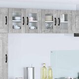  Zidni stakleni ormarić LUCCA 2 pcs Betonska siva | Eponuda.ba