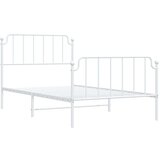 Metalni okvir kreveta uzglavlje i podnožje bijeli 107x203 cm | shoptok.hr