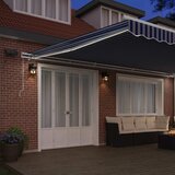  Skrovita tenda Plava i bijela 600 × 300 cm Poliester i aluminij | shoptok.hr