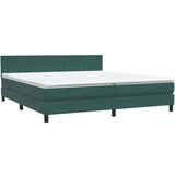 vidaXL Box spring postelja z vzmetnico temno zelena 180x220 cm žamet, (22054137) Cene