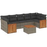  8-dijelni set vrtnih sofa od poliratana s jastucima sivi | shoptok.hr