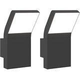  Vanjske LED zidne svjetiljke 2 kom crne od lijevanog aluminija | Eponuda.com