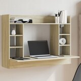 vidaXL Stenska pisalna miza sonoma hrast 105x48x75 cm inženirski les Cene