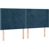  LED uzglavlje tamnoplavo 203 x 16 x 118/128 cm od tkanine | shoptok.hr