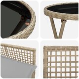  3-delni vrtni bistro set s blazinami bež polira, (22015379) | Shoptok.si