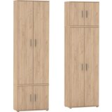 Kondela Omara, s policami, z dvojnimi vrati, hrast artisan, SERVO TYP 1 | Shoptok.si