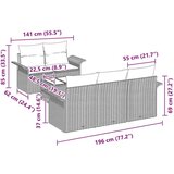  Sjedeća garnitura za vrt 6 pcs Siva Poli ratan | shoptok.hr