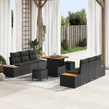 vidaXL 9 komada vrtni sofa set s jastučićima crni poli ratan akacija Cijene