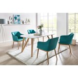 MID.YOU JEDILNA MIZA, masivno hrast naravne barve, bela | Shoptok.si