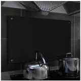  Kuhinjska zaščitna obloga črna 80x50 cm kaljeno steklo
