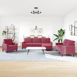  4-dijelni set sofa s jastucima crvena boja vina baršunasti | shoptok.hr