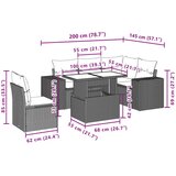  6-dijelni set vrtnih sofa s jastucima crni od poliratana | shoptok.hr