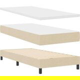  Postelja boxspring z vzmetnico krema 80 x 200 cm blago, (5000023008) | Shoptok.si
