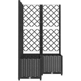  Vrtna sadilica s rešetkom crna 80 x 80 x 136 cm PP | shoptok.hr